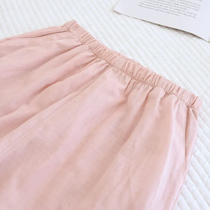Spring/Summer Women Men Pajama Set 100% Cotton Long Sleeve Long & Pants Two Piece