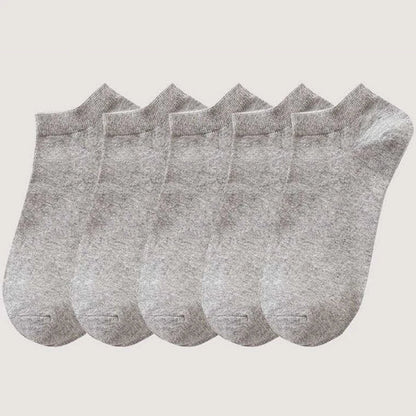10/5pcs Pairs Low Cut Ankle Breathable Men/Women Socks Solid Color Black White Grey