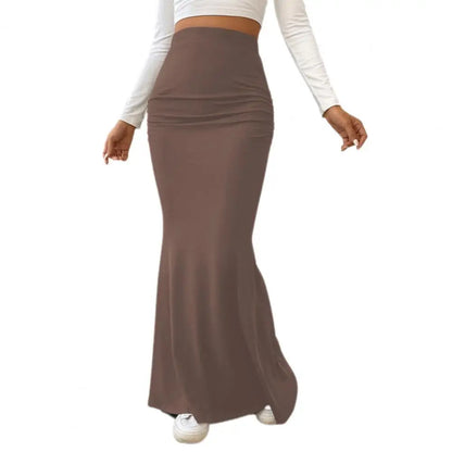 Women's Maxi Skirt Solid Color High Waist