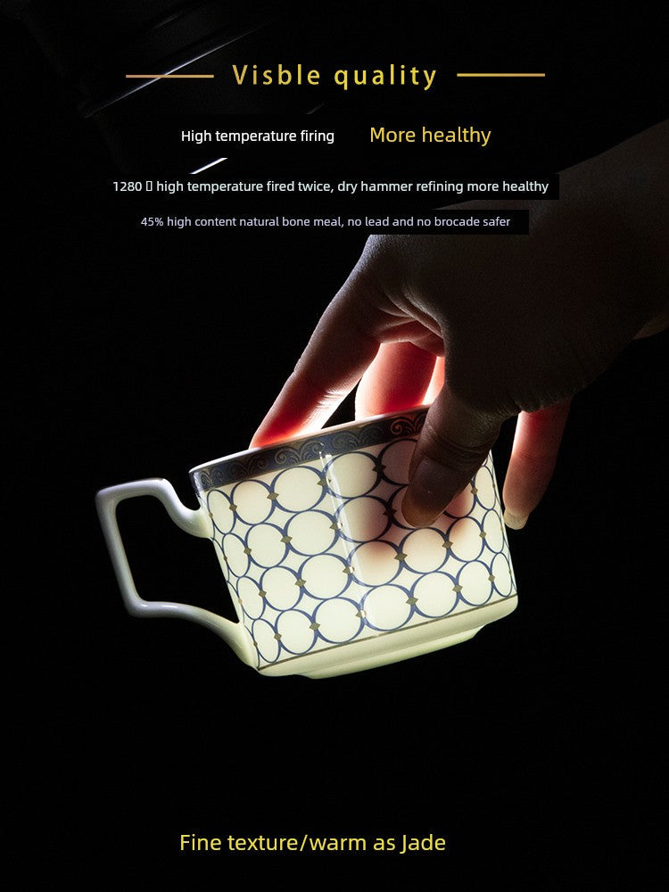 Exquisite Luxury Ceramic British Bone China Coffee Cups and Saucer