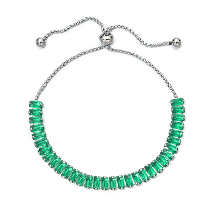 Women's Adjustable CZ Bracelet - Sparkling Zirconia Chain, Shines on Hypoallergenic Stainless Steel, Dazzling Everyday Jewelry