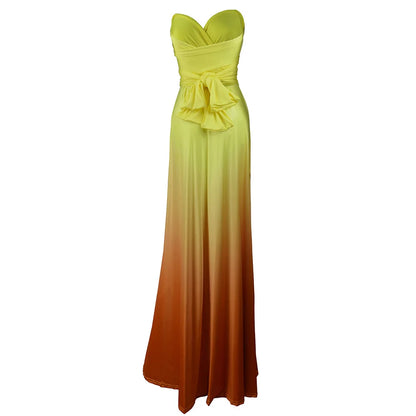 Multicolor Color Maxi Dress for Women Wrap Convertible Cross Bandage Sexy Backless