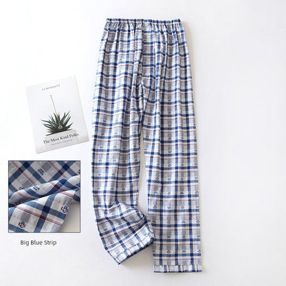 Men Pure Cotton Spring and Summer Pajama Pants