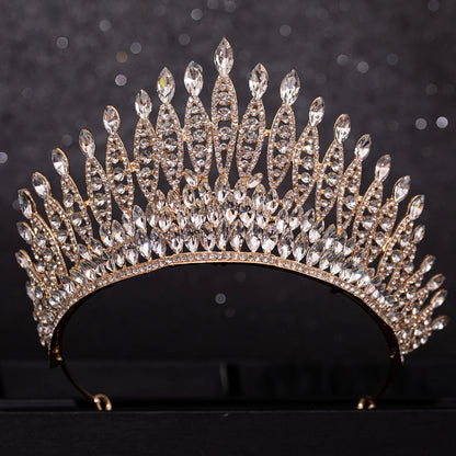 Gold Color Luxury Crystal Wedding Tiaras Crowns Party Rhinestone Prom Bridal Diadem Crown Tiara Hair Jewelry