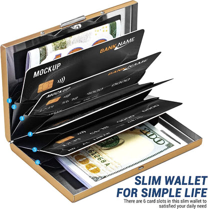 Large Capacity Anti-Scan RFID Wallet, Slim Blocking Card Protection