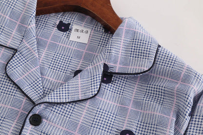 Plaid Design Multi Colors Warm Cotton Flannel Long-sleeved Trousers Pajamas Set for Men