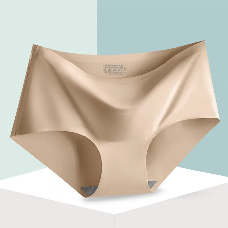 Seamless Ice Silk Comfort Panties For Women Mid-Waist