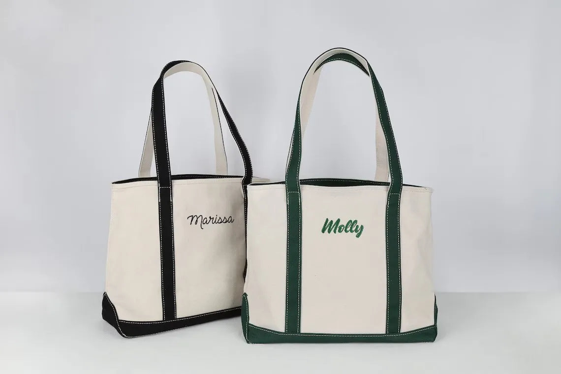 Custom Personalized Embroidered Tote Bag, Boat, Beach, Bridesmaid Gifts or Party Gifts