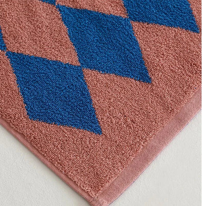 Striped Geometric Rhombuses Cotton Soft Towels