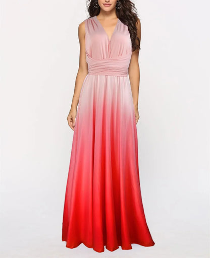 Multicolor Color Maxi Dress for Women Wrap Convertible Cross Bandage Sexy Backless