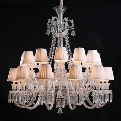 European Crystal Chandelier Living Room Dining Room Bedroom Villa Staircase Lamps White Candle