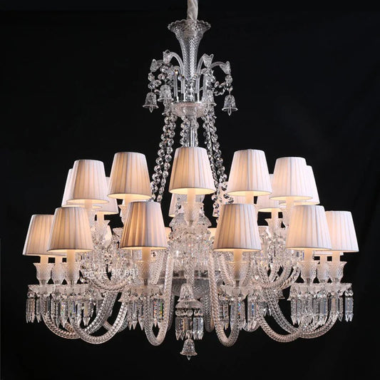 European Crystal Chandelier Living Room Dining Room Bedroom Villa Staircase Lamps White Candle