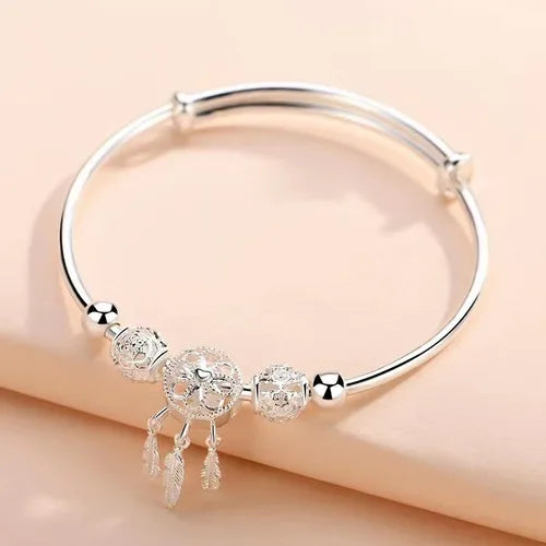 Luxury 925 Sterling Silver Adjustable Star Beaded Bracelets For Women