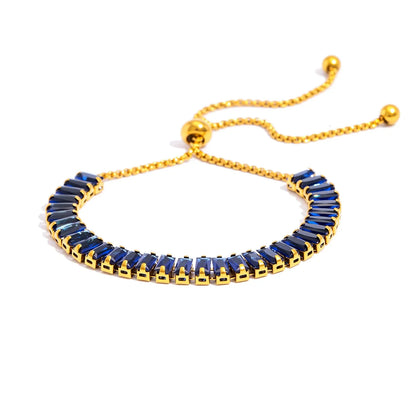 Women's Adjustable CZ Bracelet - Sparkling Zirconia Chain, Shines on Hypoallergenic Stainless Steel, Dazzling Everyday Jewelry