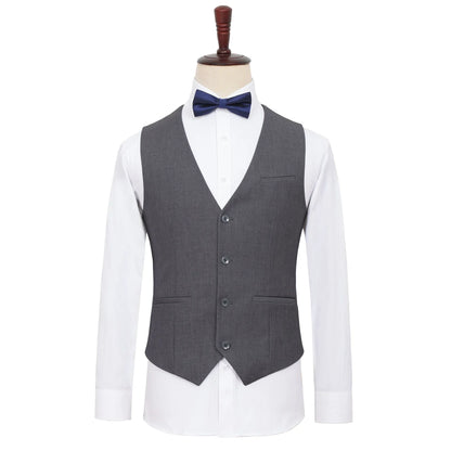 Men Plus Size Black Suit Vest Solid Color Single Breasted Waistcoat Grey Black Navy 9XL
