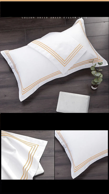 1pc Luxury 100% Egyptian Cotton Embroidery 5 stars Hotel Pillowcases