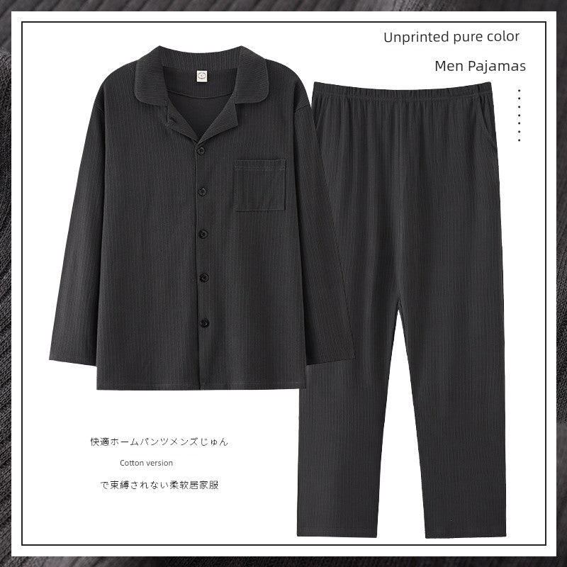 Pure Cotton Thin Plaid Unisex Pajamas for Men and Women Spring and Autumn Long Sleeves Plus Size Outerwear