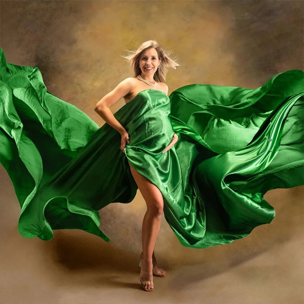 Maternity Photography Soft Satin Luster Dress