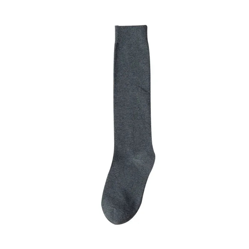 Women Organic Cotton Solid Warm Socks Thigh High Knee