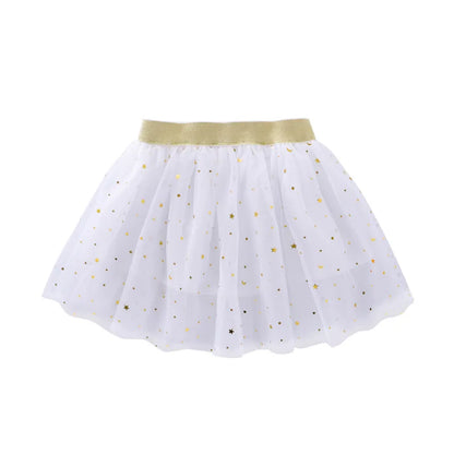 Girls Mesh Miniskirts Princess Stars Glitter Dance Ballet Tutu