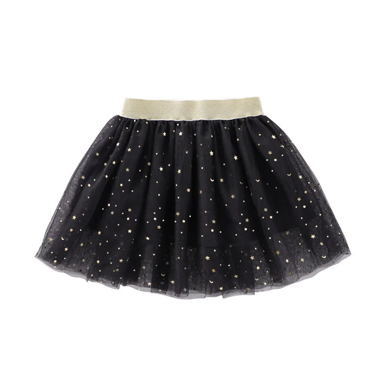 Girls Mesh Miniskirts Princess Stars Glitter Dance Ballet Tutu
