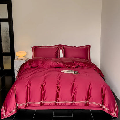 Luxury 1000TC Egyptian Cotton Solid Color Hotel Style Embroidery Bedding Duvet cover Set