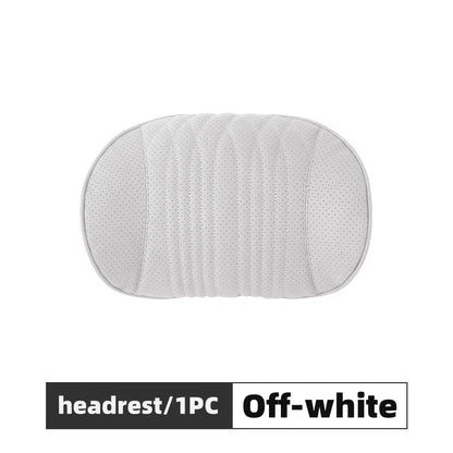 Memory Foam Car Lumbar Support Cushion Breathable Leather Seat Protection Neck Pillow Universal Car Seat Rest Pillow Accessories