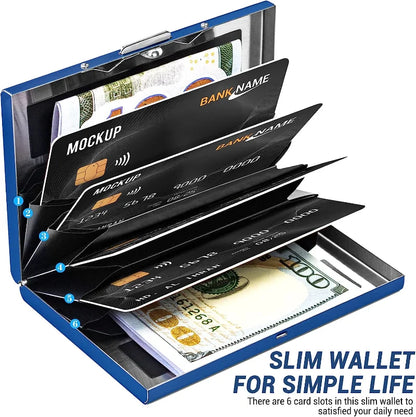 Large Capacity Anti-Scan RFID Wallet, Slim Blocking Card Protection