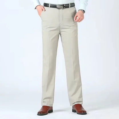 Summer Autumn Thick 100% Cotton Straight Leg Men's Pants