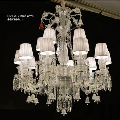 European Crystal Chandelier Living Room Dining Room Bedroom Villa Staircase Lamps White Candle
