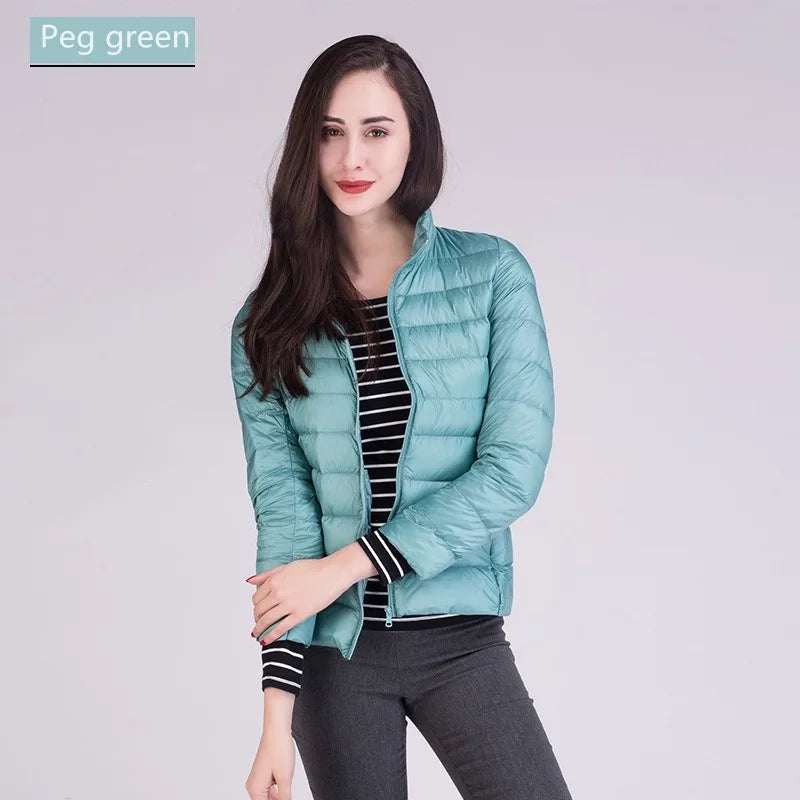 Women Ultra Lightweight Packable Travel All Season Puffer Coats Slim Fit