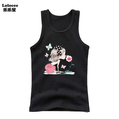 Girl Summer Pink Tanks Tops