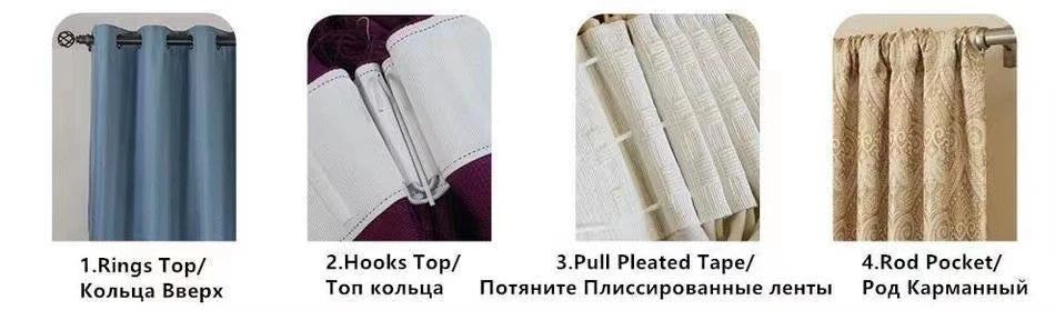 Customized Lightning Jacquard Thickened Chenille Blackout Curtains for Living Room Bedroom French Window