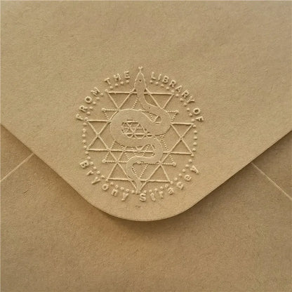 Custom Initials Embosser stamp,Book Embosser Personalized Wedding Embossing Stamp, Address Stamp, Form the Library Embosser