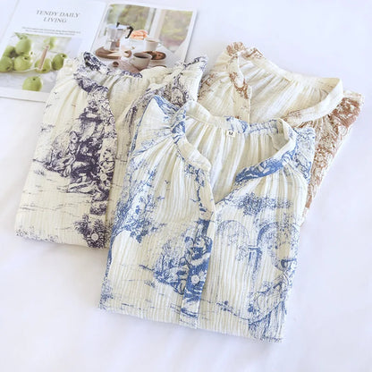 Pure Cotton Nightgown Sleepwear Dress Women's
