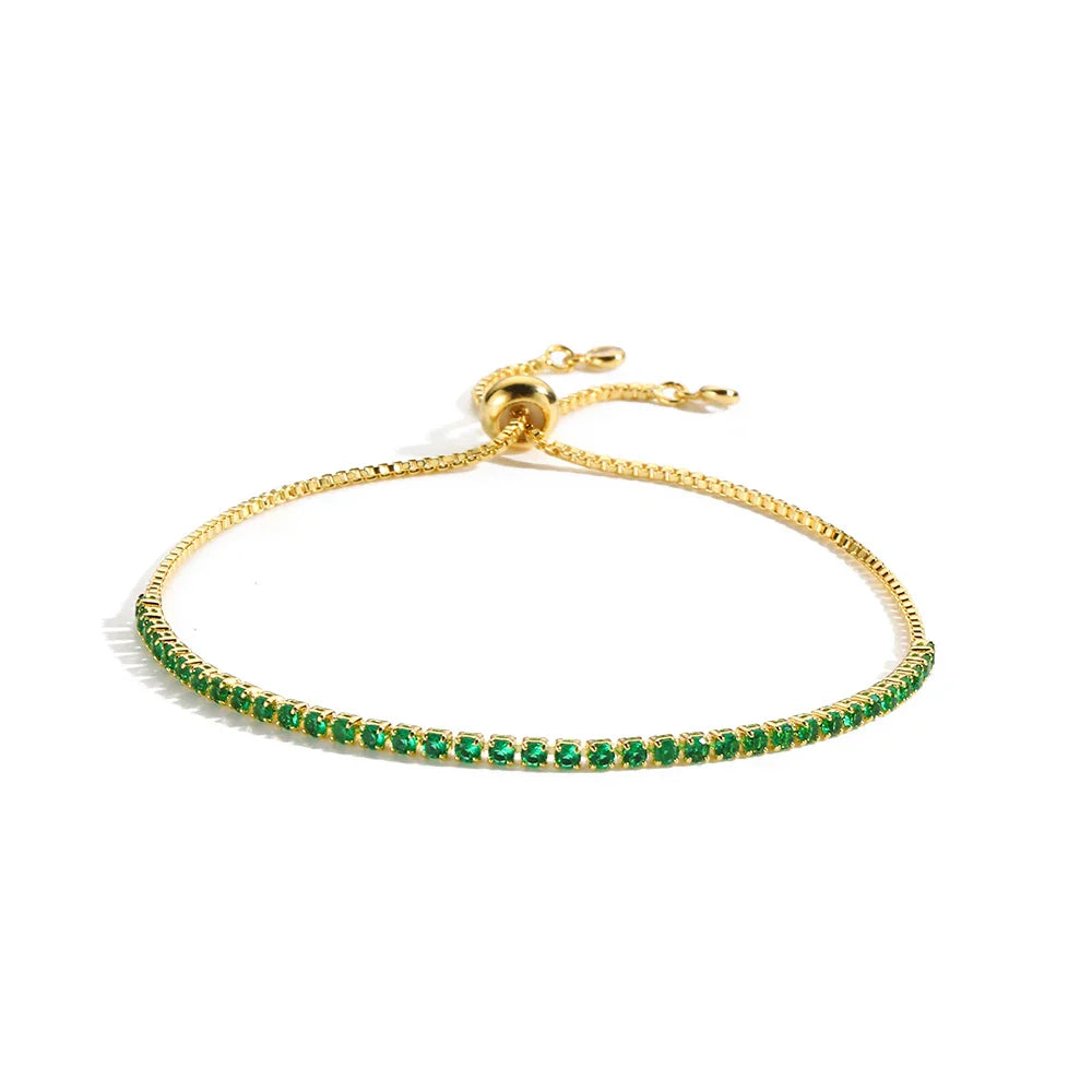 Mix Style Green Micro-inlaid Zircon Tennis Bracelet for Women 2025 New Men Bracelet Homme Jewelry Accessories Wholesale