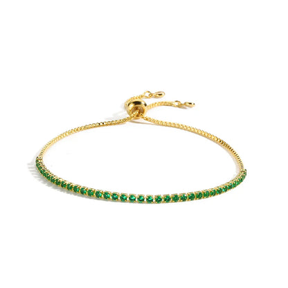 Mix Style Green Micro-inlaid Zircon Tennis Bracelet for Women 2025 New Men Bracelet Homme Jewelry Accessories Wholesale