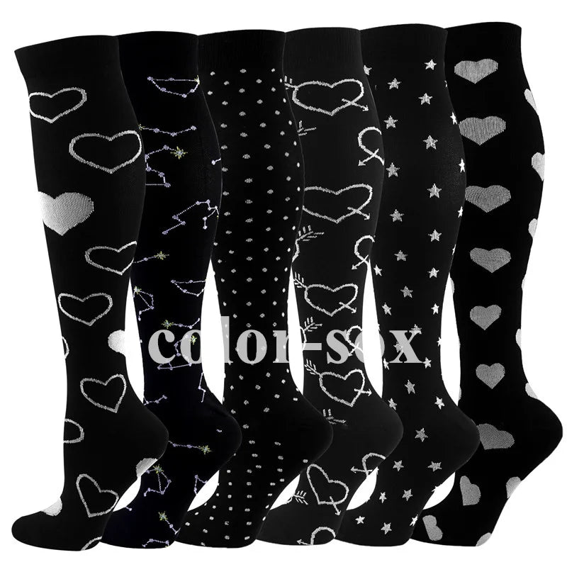 New Compression Socks Men Women Graduated 20-30 Mmhg Fit For Medical Edema Diabetes Varicose Veins, Running Compression Socks