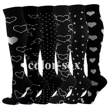 New Compression Socks Men Women Graduated 20-30 Mmhg Fit For Medical Edema Diabetes Varicose Veins, Running Compression Socks