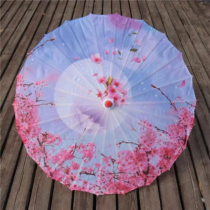 Silk umbrella with cherry blossom design