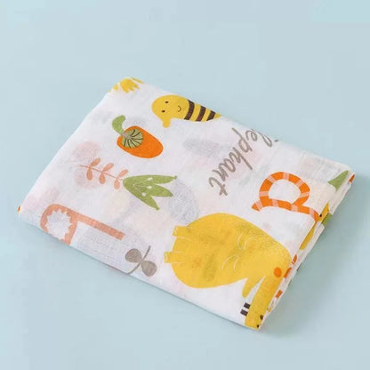 110cm Baby Swaddle Blanket Wrap Burping Clothes Dual Layers Muslin Blankets Boy Girl Organic Soft Cotton