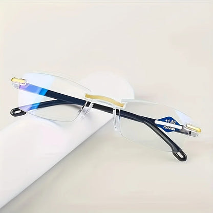 9-Pack Unisex Rectangle Rimless Reading Glasses