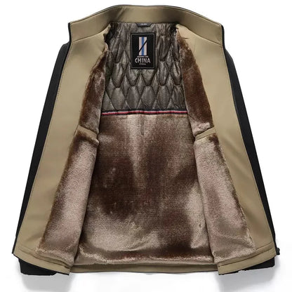 Winter Men's Sport Windproof Color Plus Velvet Thick Warm Jacket Large Size L-4XL