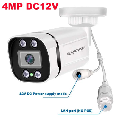 4K Poe Video Surveillance Camera Ip Onvif Audio 48V POE/DC 12V 4MP/5MP/8MP Night Vision Bullet WaterProof security camerafor NVR