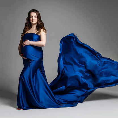 Maternity Photography Soft Satin Luster Dress