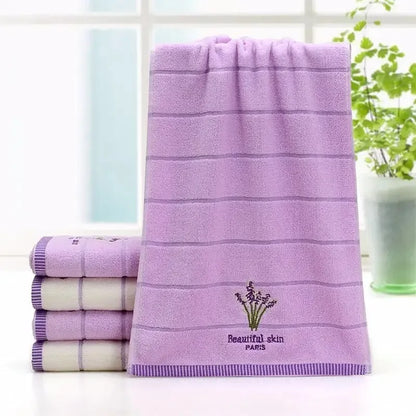 High-quality pure cotton embroidered bath towel, lavender scented, soft, quick-drying, highly absorbent hand towel/face towel