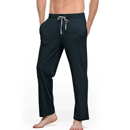 Men's Comfort Soft Cotton Simple Loose Casual Trousers Lounge Sleep Pajama Pants