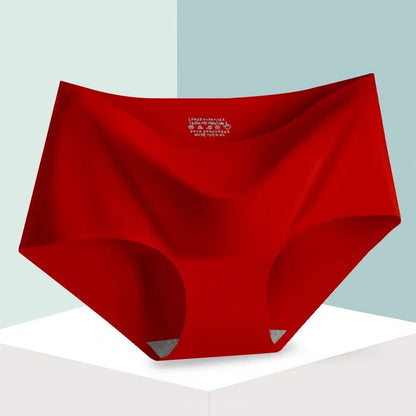 Seamless Ice Silk Comfort Panties For Women Mid-Waist