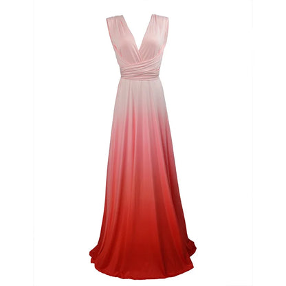 Multicolor Color Maxi Dress for Women Wrap Convertible Cross Bandage Sexy Backless