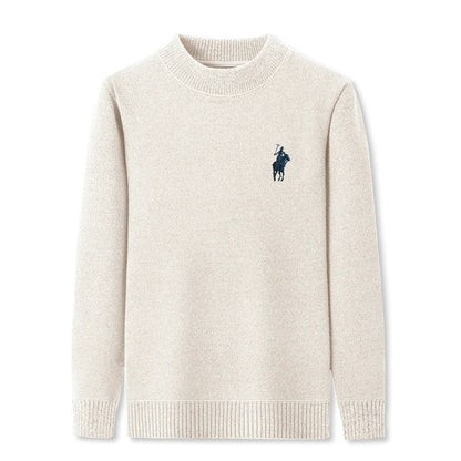 Men's Round Neck Think Knitted Pullover Winter Sweater